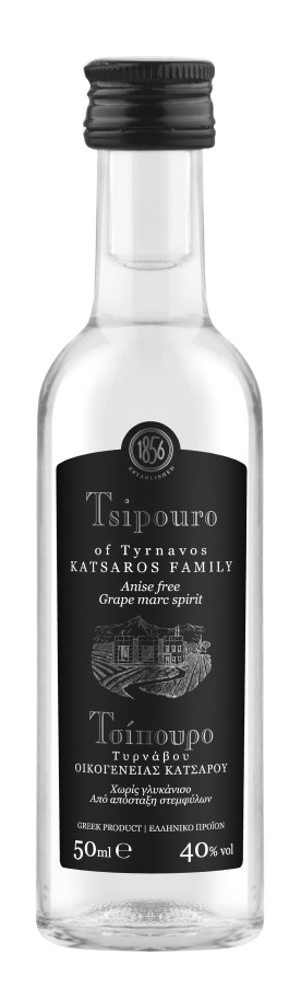 Τσίπουρο Τυρνάβου Κατσάρου χωρίς γλυκάνισο, 40% vol